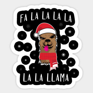 'Llama' Cute Llama Christmas Sticker